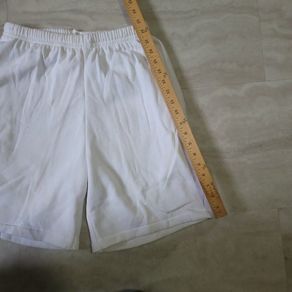 Vintage Lightning Bolt White Sweat Shorts 50/50 Made in USA Size Medium - Picture 9 of 9